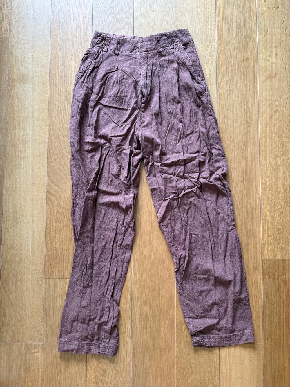 High-Waist Rust Brown Pants - Picture 3 of 4